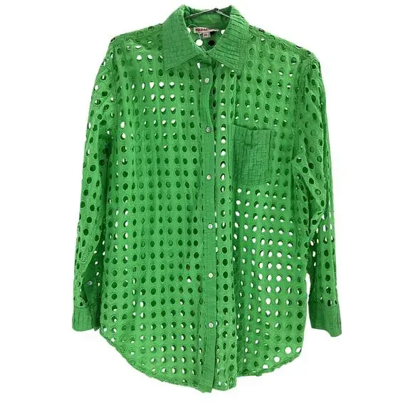 Solid & Striped 'The Parakeet' Green Cotton Oxford Tunic Shirt Size XS - Picture 2 of 4